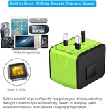 Universal International Travel Power Adapter W/High Speed 2.4A USB-A 3.0A Type-C