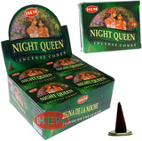 120x HEM Night Queen Incense Cones Natural Fragrance Smoke Air Purifier