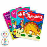 4x Activity Books Princess Fairy Pirate Dinosaur Colouring Fun Creative Book Pad
