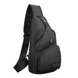 Shoulder Backpack Chest Bag Man Sling Cross Body Satchel Mens Purse Travel Black
