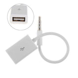 2x Male Cable Plug AUX Jack 3.5mm Audio to USB Female Converter Cord Car Player