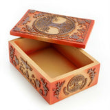 Tree of Life Design Wooden Box Jewellery Tarot Cards Stones Crystal