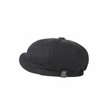 Flat Cap 8 Panels Newsboy Peaky Blinders Baker Golf Driving Boy Mens Beret Black