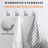 Heavy Duty Adhesive Towel Hooks Stick on Towel Holder Wall Hangers Water