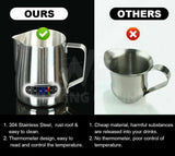 600ml Milk Frothing Thermometer Espresso Coffee Pitcher