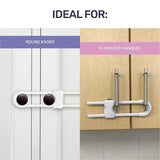 4PK Safety Slide Lock Cabinet Drawers Baby Safety D-Shape Handles Round Knobs