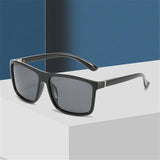 Black Square Frame Polarized Sunglasses Driving Mens Eyewear Matte Black