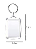 10pcs Keyring Clear Acrylic Photo Key Chain Picture Frame Blanks DIY Rings Gifts