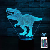 1x 3D Acrylic LED Dinosaur Night Light 16 Colors Lighting Table Bedside Lamp W/ Remote Control