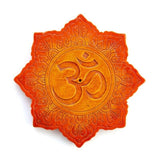 Orange OM Flat Incense Burner Spiritual Cone Stick Holder