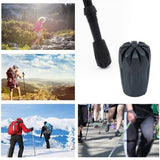 8x Black Spare Walking Stick Trekking Hiking Pole Rubber Ferrule Tips End Cap