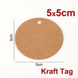 200x Kraft Paper Tags Round  Brown Card Cardboard Wedding Party Gift DIY 5X5cm
