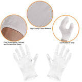 3 Pairs Cotton Elastic Work White Gloves Dry Hand Jewelry Inspection S/M