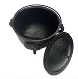 1x Cast Iron Cauldron Tree Of Life Incense Burner Smudge Herbs with Lid - Black Matt