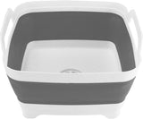 Collapse-A Sink White and Grey Sink Drain Plastic with Draining Plug 9L