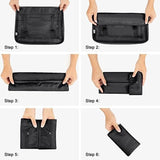 8x Storage Bag Travel Packing Pouches Luggage Organiser Clothes Suitcase - Black