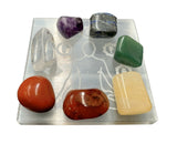 Wellness Treasure Box Crystal Gift Set Amethyst Clear Quartz 7 Chakras Selenite