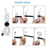 100pcs 15cm Reusable Cable Tie Nylon Hook Loop Strap Cord Ties for PC TV Organiser