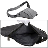 Bag Personal Anti Theft Shoulder Man Pocket Portable Chest Travel - Grey Left