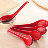 10Pcs Soup Ramen Spoons Asian Chinese Japanese Utensils Long HandleHook Flatware