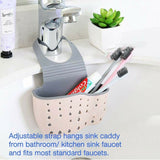 Kitchen Sink Faucet Shelf Sponge Dish Cloth Rack Holder Storage Organizer Pink