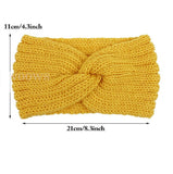 Knitted Headband Women Crochet Winter Ear Warmer Hairband Headwrap - Yellow