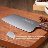 Chinese Kitchen Knife Meat Cleaver Vegetable Knife 6.7-inch Stainless Steel Wood