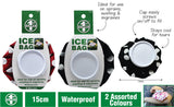 2x Re-usable Ice Bag | Screw Lid Ice Pack First Aid  Black Red 15cm