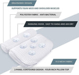 Bath Pillow Bathtub Spa Pillow with 4D Air Mesh Technology and 7 Suction Cups