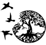 Tree of Life Wall Decor Metal Wall Art Family Tree Wall Decor with 3 Bird TytIy