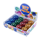 4x  Ball Foil Light Up Ball Kids Glitter Light Novelty 6.5cm