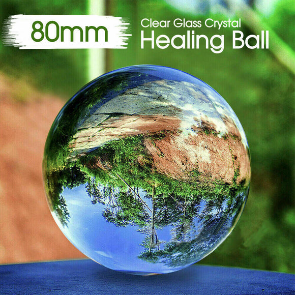 80mm Clear Glass Crystal Healing Ball Photography Lens Ball Sphere Decoration