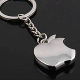 1x Apple Novelty Collectable Keyring Charm Keychain Gift New Fruit Chrome Metal