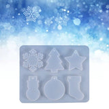 Christmas Snowflake Snowman Epoxy Resin Mold Pendants Ornaments Silicone Mould