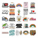 50pcs Study-Reading Book Library Love Stickers Vinyl Decal Waterproof Laptop
