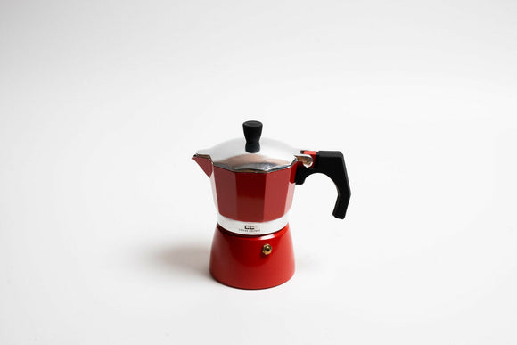 Coffee Culture Italian Stove Top Coffee Espresso Maker Percolator 3 Cup Red