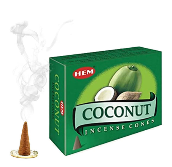 120x HEM Coconut Incense Cones Natural Fragrance Smoke Air Purifier