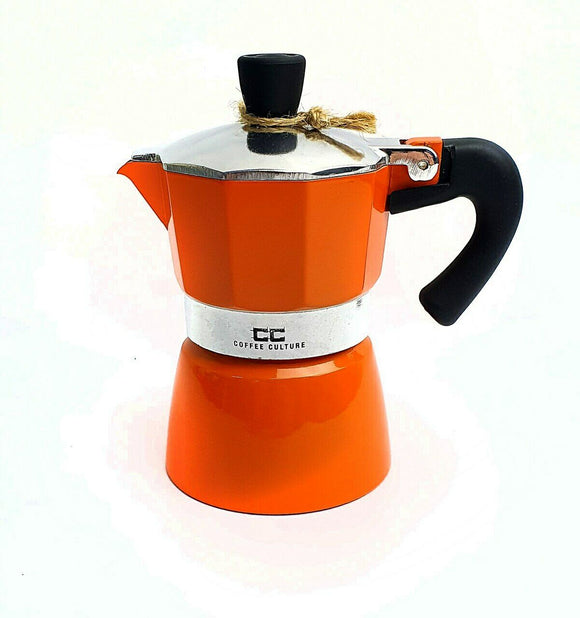 Orange Coffee Culture Italian Stove Top Coffee Espresso Maker Percolator 1 Cup