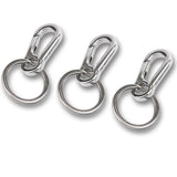 3x Stainless Steel Clasp Clips Hook Alloy Keychain Split Key Ring Durable