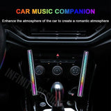 RGB Activated Music Rhythm LED Light Strip Lamp Sound Control Rechargeable Black