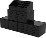 Makeup Cosmetic Organizer Storage Drawers Display Boxes Case w/12 Drawers- Black