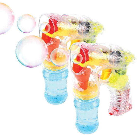 1PC Bubble Blowing Blaster Gun Light Up Musical With 2x Bubble Solutions Toy Fun