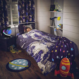 Magnetic Levitating Floating Rotating World Map LED C-Shape Lamp Home Desk Blue