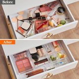 16PCS Drawer Organiser Set Clear Plastic Desk Drawer Makeup Office Jewelery