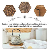 12Pcs Cup Coasters Coffee Pad With Rack Nordic Mandala Round Cork Coaster