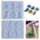 Christmas Snowflake Snowman Epoxy Resin Mold Pendants Ornaments Silicone Mould