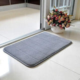 2x Memory Foam Bath Mat Non-Slip Back Fleece Softness Absorbent Grey 40x60cm