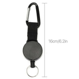 2x Retractable Stainless Steel Keyring Pull Ring Key Chain Recoil Heavy Duty