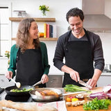 Canvas Apron Waterproof Waiter Cooking Cafe Kitchen Chef Butcher Washable -Black