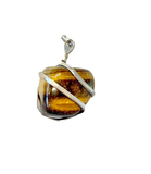 Infinity Loop Crystal Tumbled Collection Tiger Eye Pendant Silver Healing